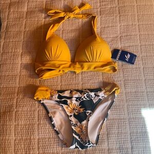 Yellow Floral Bikini Set